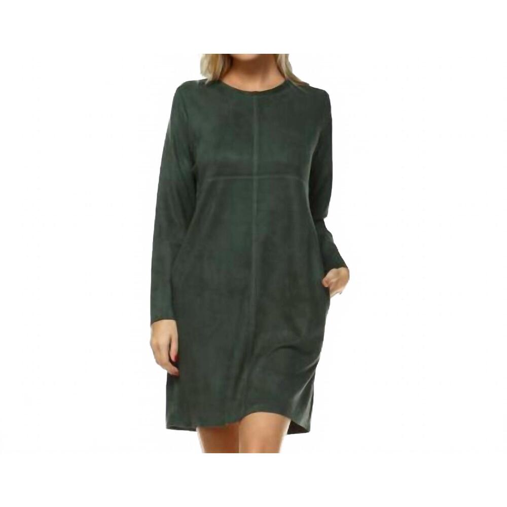NEW JOH aurora round neck dress in hunter green